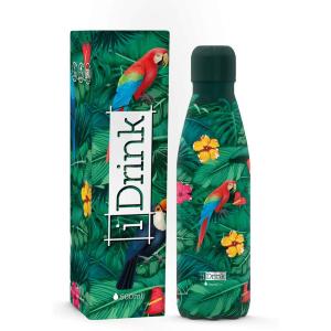 BORRACCIA BOTTIGLIA TERMICA 500 ML TROPICAL BIRDS PAPPAGALLI 