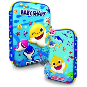 ASTUCCIO RIGIDO COMPLETO BABY SHARK 3D+8 PENNARELLI+8 PASTELLI CERA GIALLO