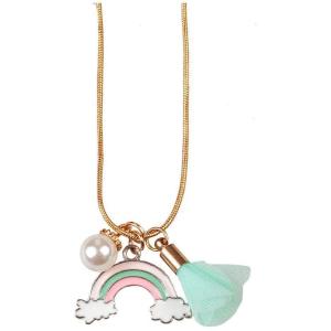 GIOIELLI: COLLANA CON CIONDOLI PERLINA E ARCOBALENO