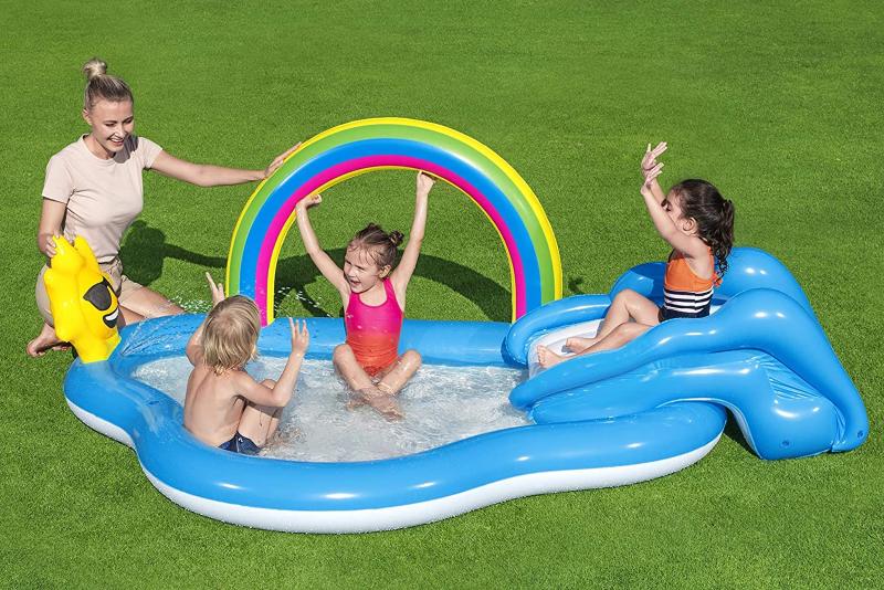 PLAY CENTER ARCOBALENO CM.257X145X91 CON SCIVOLO E SOLE SPRUZZO