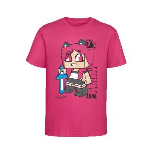 T-SHIRT MANICHE CORTE LYON GAMER ANNA FUCSIA MIS. XL 9/10 ANNI 140 CM