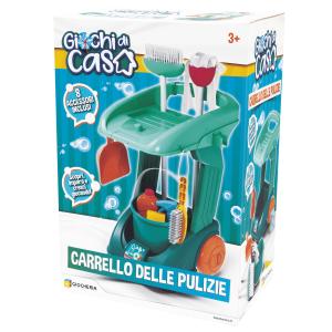 GIOCHI DI CASA - CARRELLO TROLLEY PULIZIE 8 ACCESSORI