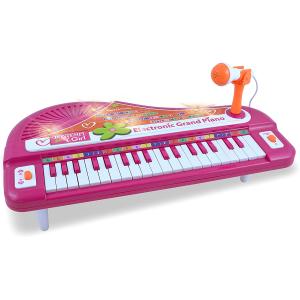 PIANO ELETTRONICO DA TAVOLO 37 TASTI CON MICROFONO ROSA