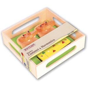 CASTAGNETTE E ARMONICA IN LEGNO COLORATO ASS.