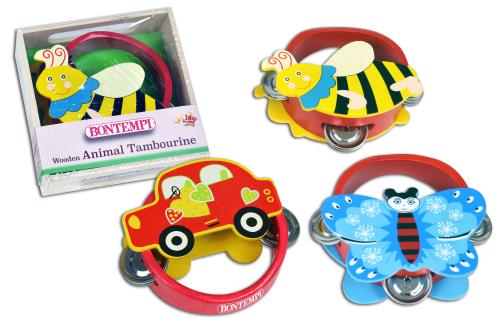 TAMBURELLO CON STRUTTURA IN LEGNO CON 6 CIMBALI