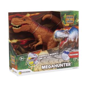 PARK&FARM - DINOSAURO T-REX MEGAHUNTER 34 CM LUCI E SUONI ASS. 2 COLORI 
